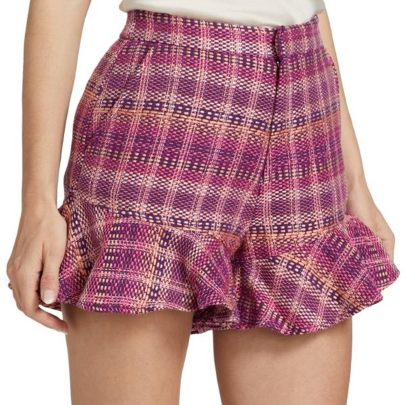 cinq a sept Pants - CINQ À SEPT Lexie Box Weave Ruffle Shorts Sz 2 NWT $395 retail